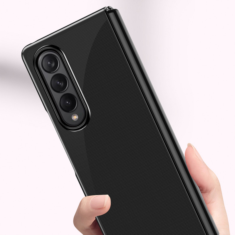 Dėklas, skirtas Samsung Galaxy Z Fold 4, padengtas mėlynu metaliniu rėmeliu