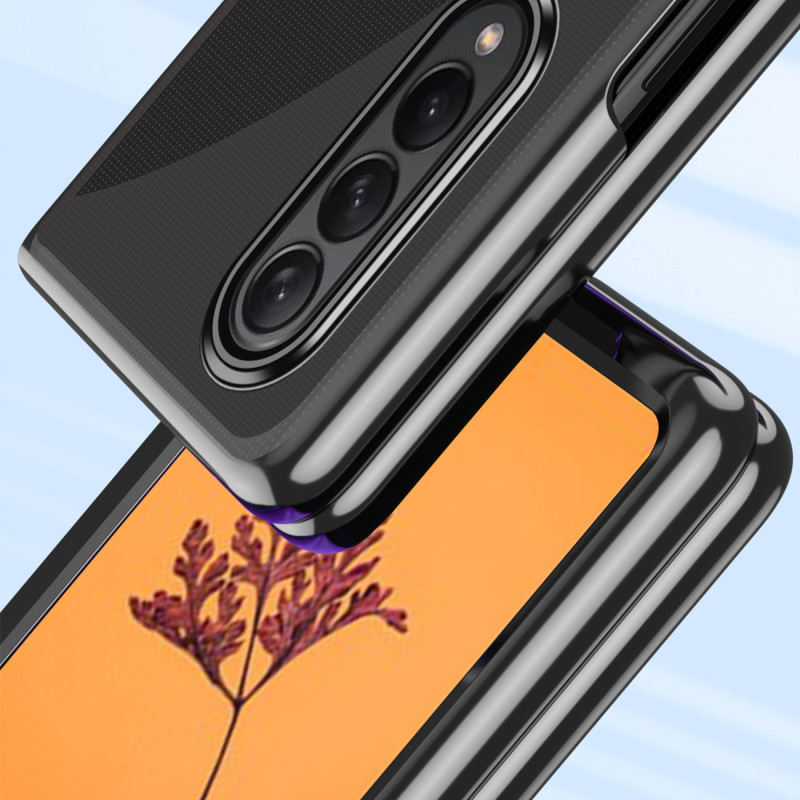 Dėklas, skirtas Samsung Galaxy Z Fold 4, padengtas mėlynu metaliniu rėmeliu