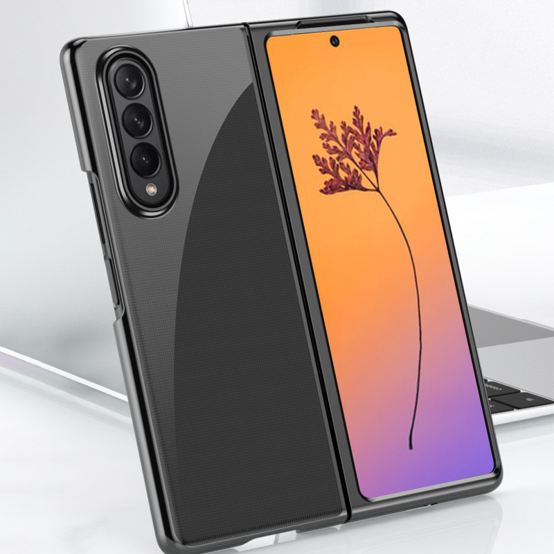 Dėklas, skirtas Samsung Galaxy Z Fold 4, padengtas mėlynu metaliniu rėmeliu