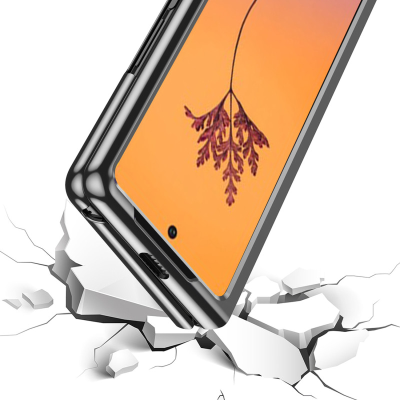 Dėklas, skirtas Samsung Galaxy Z Fold 4, padengtas mėlynu metaliniu rėmeliu