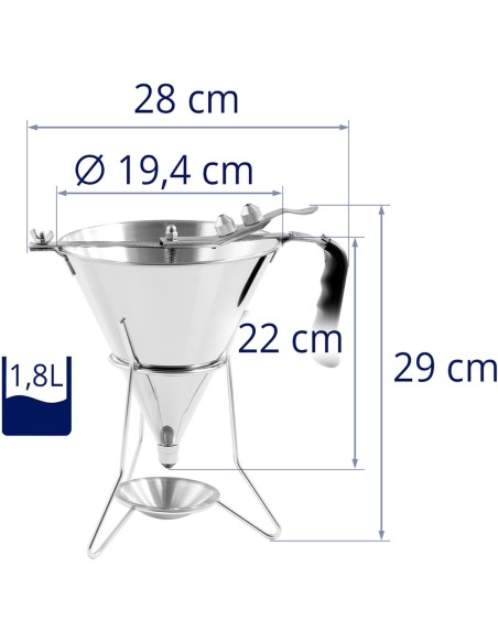 Piltuvinis pistoletas padažams plienine danga + stovas 3 purkštukai 1,8 l Piltuvinis pistoletas padažams plienine danga + stovas 3 purkštukai 1,8 l