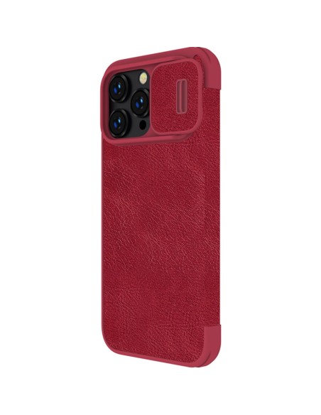 Nillkin Qin Leather Pro Case iPhone 14 Pro Max fotoaparato dangtelis Dėklas Apverčiamas dėklas raudonas Nillkin Qin Leather Pro Case iPhone 14 Pro Max fotoaparato dangtelis Dėklas Apverčiamas dėklas raudonas