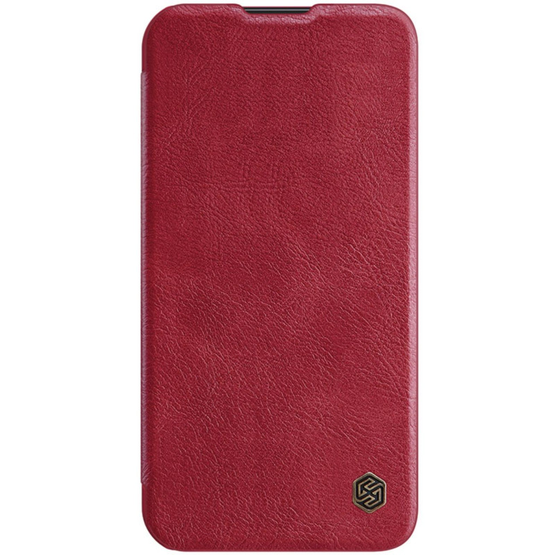 Nillkin Qin Leather Pro Case iPhone 14 Pro Max fotoaparato dangtelis Dėklas Apverčiamas dėklas raudonas