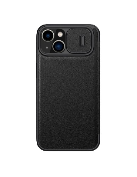 „Nillkin Qin Leather Pro Case iPhone 14 Plus“ fotoaparato dėklas, dėklas, atverčiamas juodas dėklas „Nillkin Qin Leather Pro Case iPhone 14 Plus“ fotoaparato dėklas, dėklas, atverčiamas juodas dėklas