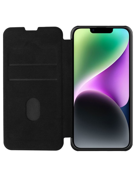 „Nillkin Qin Leather Pro Case iPhone 14 Plus“ fotoaparato dėklas, dėklas, atverčiamas juodas dėklas „Nillkin Qin Leather Pro Case iPhone 14 Plus“ fotoaparato dėklas, dėklas, atverčiamas juodas dėklas