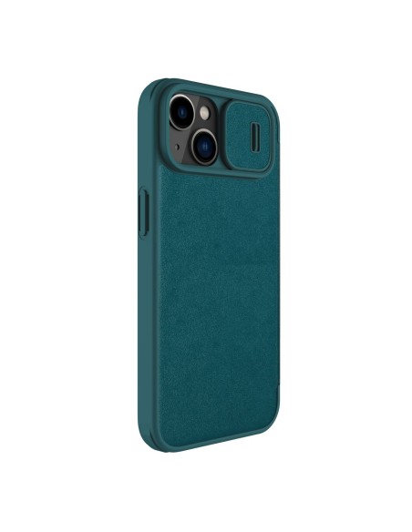 Nillkin Qin Leather Pro Case iPhone 14 Plus fotoaparato dangtelio dėklo dangtelio atverčiamas dėklas žalias Nillkin Qin Leather Pro Case iPhone 14 Plus fotoaparato dangtelio dėklo dangtelio atverčiamas dėklas žalias
