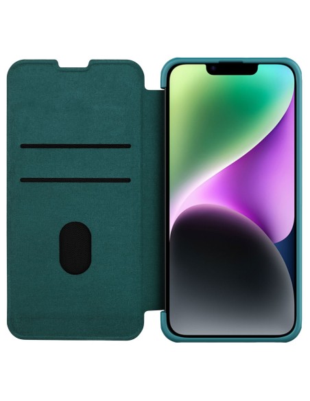Nillkin Qin Leather Pro Case iPhone 14 Plus fotoaparato dangtelio dėklo dangtelio atverčiamas dėklas žalias Nillkin Qin Leather Pro Case iPhone 14 Plus fotoaparato dangtelio dėklo dangtelio atverčiamas dėklas žalias