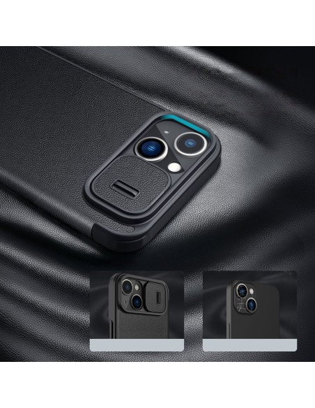 Nillkin Qin Leather Pro Case iPhone 14 Plus fotoaparato dangtelio dėklo dangtelio atverčiamas dėklas žalias Nillkin Qin Leather Pro Case iPhone 14 Plus fotoaparato dangtelio dėklo dangtelio atverčiamas dėklas žalias