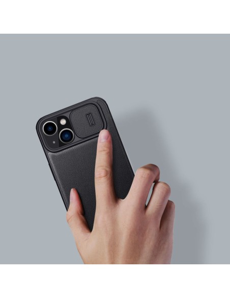 Nillkin Qin Leather Pro Case iPhone 14 Plus fotoaparato dangtelio dėklo dangtelio atverčiamas dėklas žalias Nillkin Qin Leather Pro Case iPhone 14 Plus fotoaparato dangtelio dėklo dangtelio atverčiamas dėklas žalias