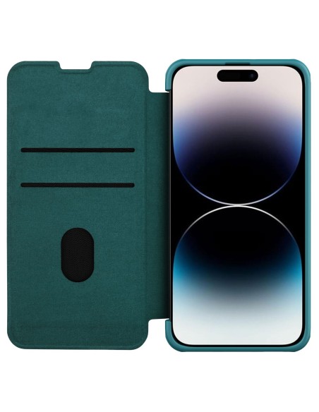 Nillkin Qin odinis Pro dėklas iPhone 14 Pro Max fotoaparato dangtelis dėklo dėklas Flip dėklas žalias Nillkin Qin odinis Pro dėklas iPhone 14 Pro Max fotoaparato dangtelis dėklo dėklas Flip dėklas žalias