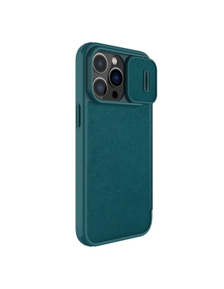 Nillkin Qin odinis Pro dėklas iPhone 14 Pro Max fotoaparato dangtelis dėklo dėklas Flip dėklas žalias Nillkin Qin odinis Pro dėklas iPhone 14 Pro Max fotoaparato dangtelis dėklo dėklas Flip dėklas žalias