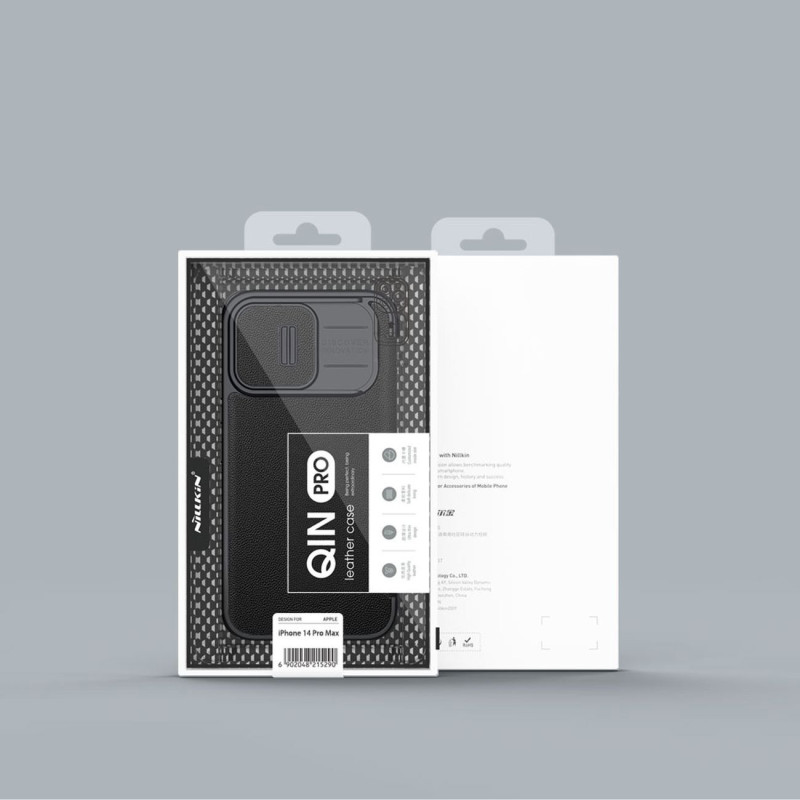 Nillkin Qin odinis Pro dėklas iPhone 14 Pro Max fotoaparato dangtelis dėklo dėklas Flip dėklas žalias