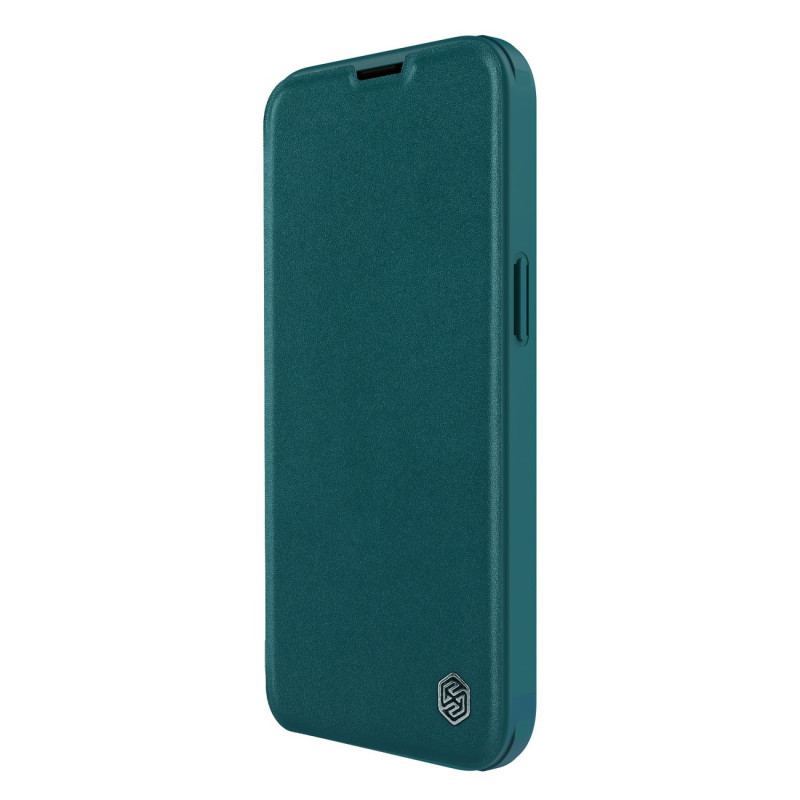 Nillkin Qin odinis Pro dėklas iPhone 14 Pro Max fotoaparato dangtelis dėklo dėklas Flip dėklas žalias