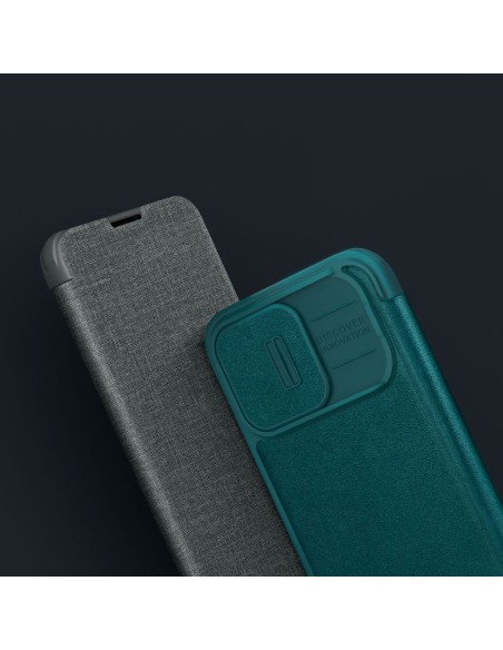 Nillkin Qin odinis Pro dėklas iPhone 14 Pro Max fotoaparato dangtelis dėklo dėklas Flip dėklas žalias Nillkin Qin odinis Pro dėklas iPhone 14 Pro Max fotoaparato dangtelis dėklo dėklas Flip dėklas žalias