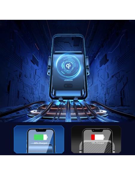 Automobilinis laikiklis su ventiliacinėmis grotelėmis su 15W Qi belaidžiu įkrovikliu Automobilinis laikiklis su ventiliacinėmis grotelėmis su 15W Qi belaidžiu įkrovikliu