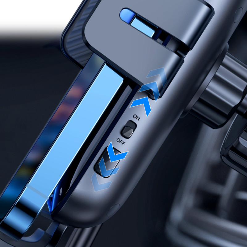 Automobilinis laikiklis su ventiliacinėmis grotelėmis su 15W Qi belaidžiu įkrovikliu