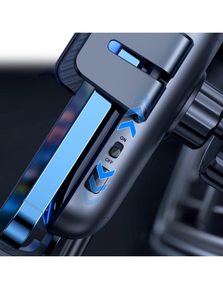 Automobilinis laikiklis su ventiliacinėmis grotelėmis su 15W Qi belaidžiu įkrovikliu Automobilinis laikiklis su ventiliacinėmis grotelėmis su 15W Qi belaidžiu įkrovikliu