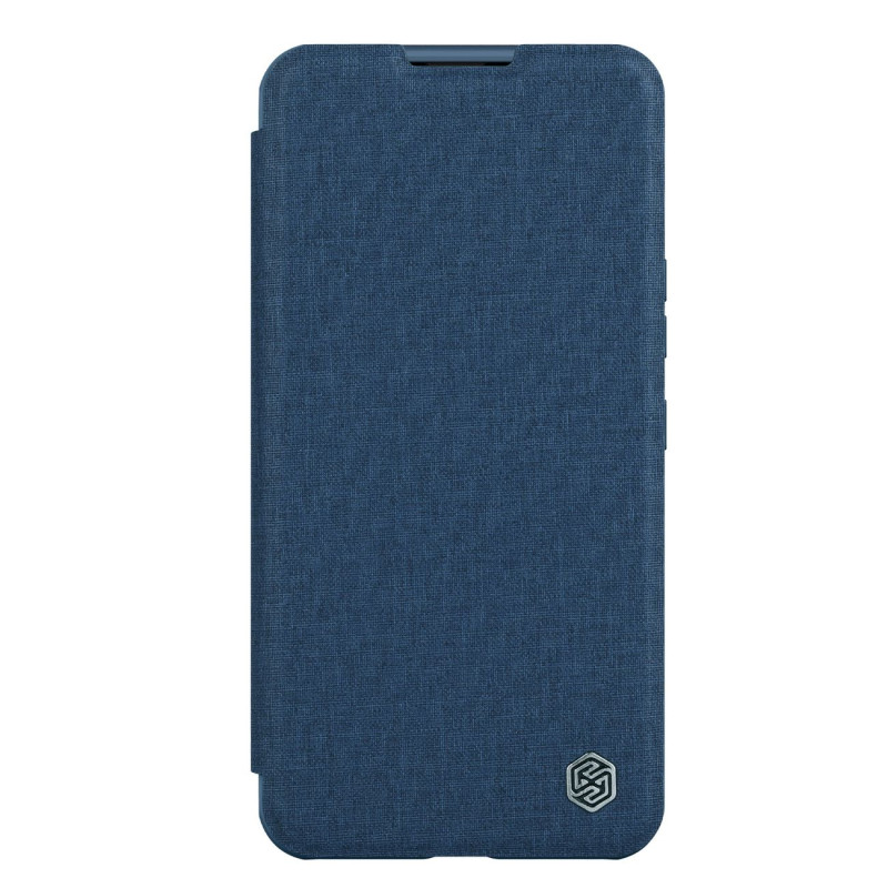 „Nillkin Qin Cloth Pro“ dėklas, skirtas „iPhone 14 Plus“ fotoaparato dangtelio dėklo dėklo dangtelio atverčiamas mėlynas...