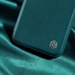 „Nillkin Qin Cloth Pro“ dėklas, skirtas „iPhone 14 Plus“ fotoaparato dangtelio dėklo dėklo dangtelio atverčiamas mėlynas...
