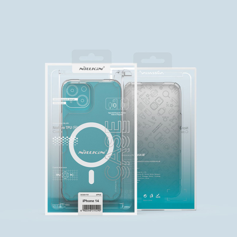 Nillkin Nature Pro Magnetic Case iPhone 14 magnetinis dėklas MagSafe skaidrus