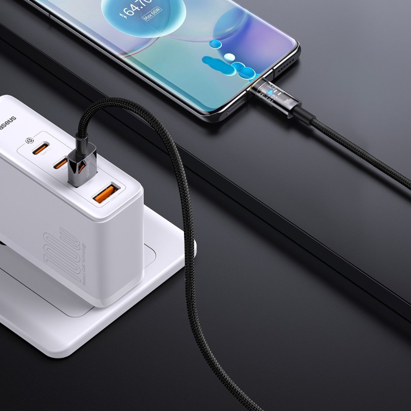 Explorer serijos USB laidas USB-C 100W 1 m juodas