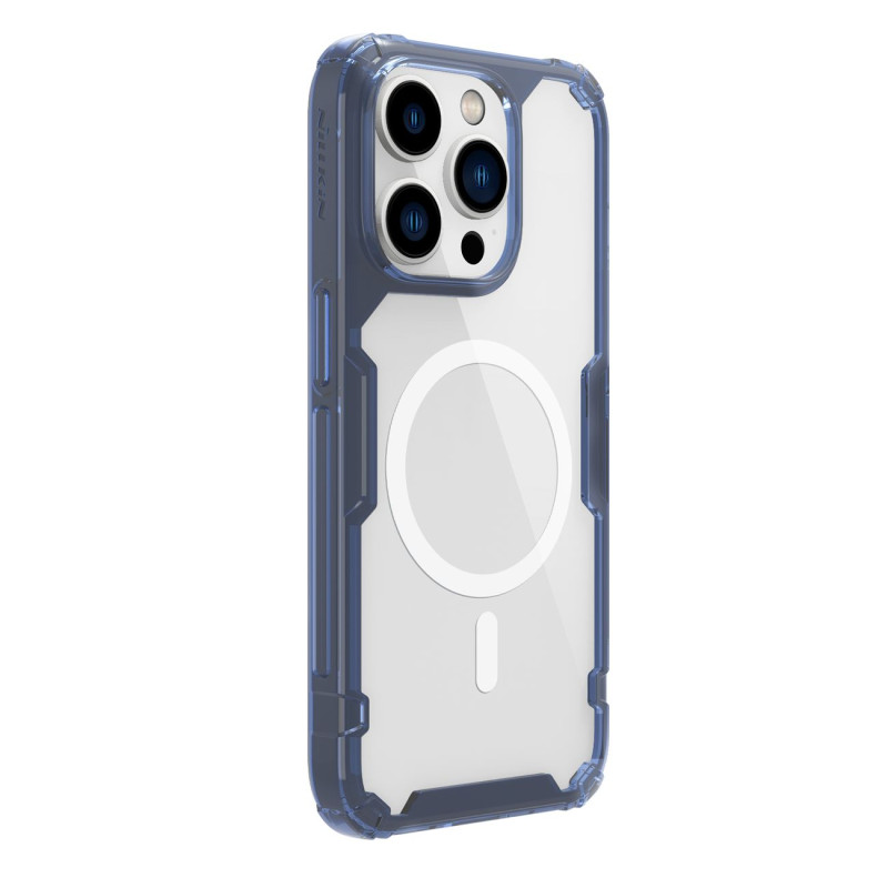 Nillkin Nature Pro Magnetic Case iPhone 14 Pro magnetinis dėklas MagSafe mėlynas