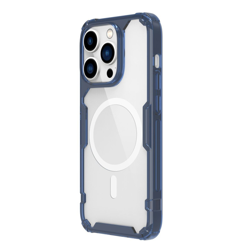 Nillkin Nature Pro Magnetic Case iPhone 14 Pro magnetinis dėklas MagSafe mėlynas