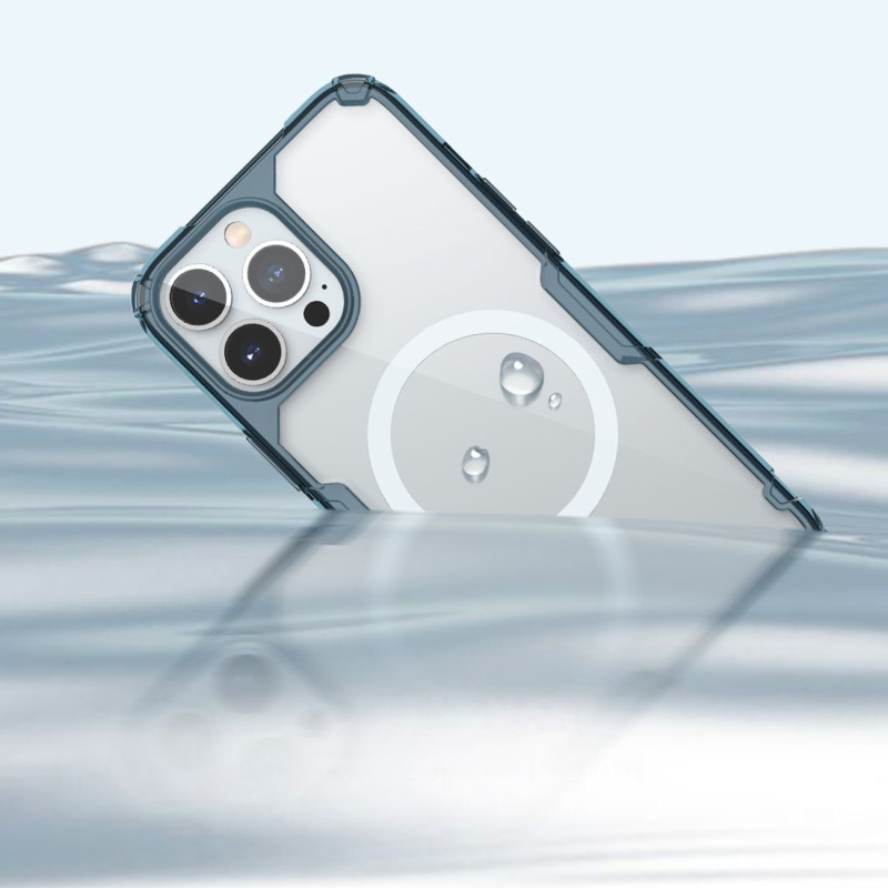 Nillkin Nature Pro Magnetic Case iPhone 14 Pro magnetinis dėklas MagSafe mėlynas