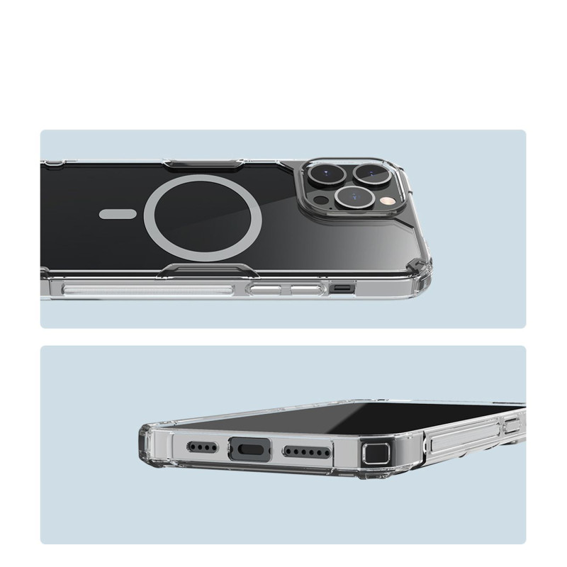Nillkin Nature Pro Magnetic Case iPhone 14 Pro magnetinis dėklas MagSafe mėlynas