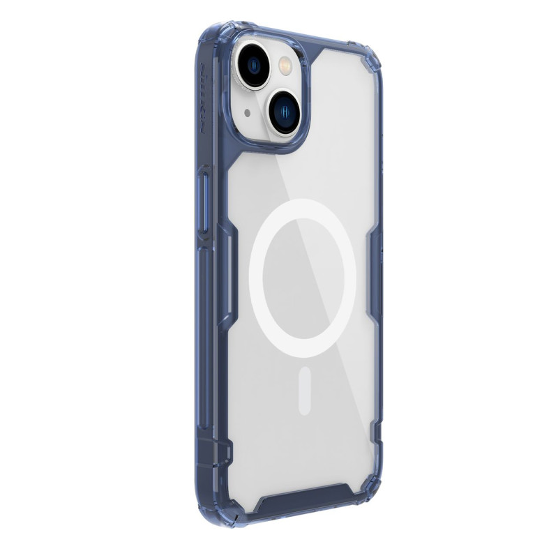 Nillkin Nature Pro Magnetic Case iPhone 14 Plus magnetinis dėklas MagSafe mėlynas