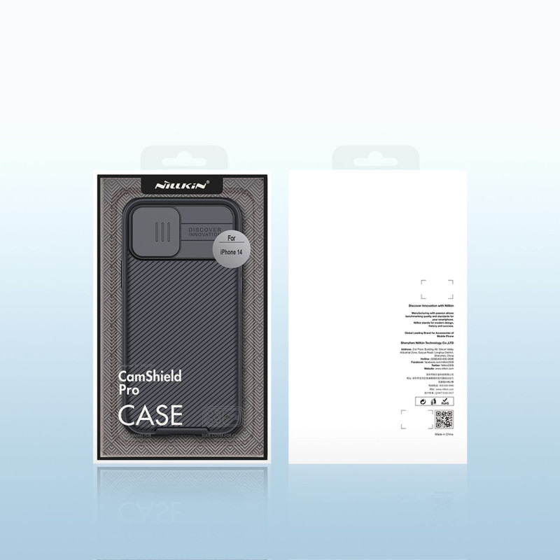 Nillkin CamShield Pro magnetinis dėklas iPhone 14 dangtelio kameros apsauga mėlyna (su MagSafe)