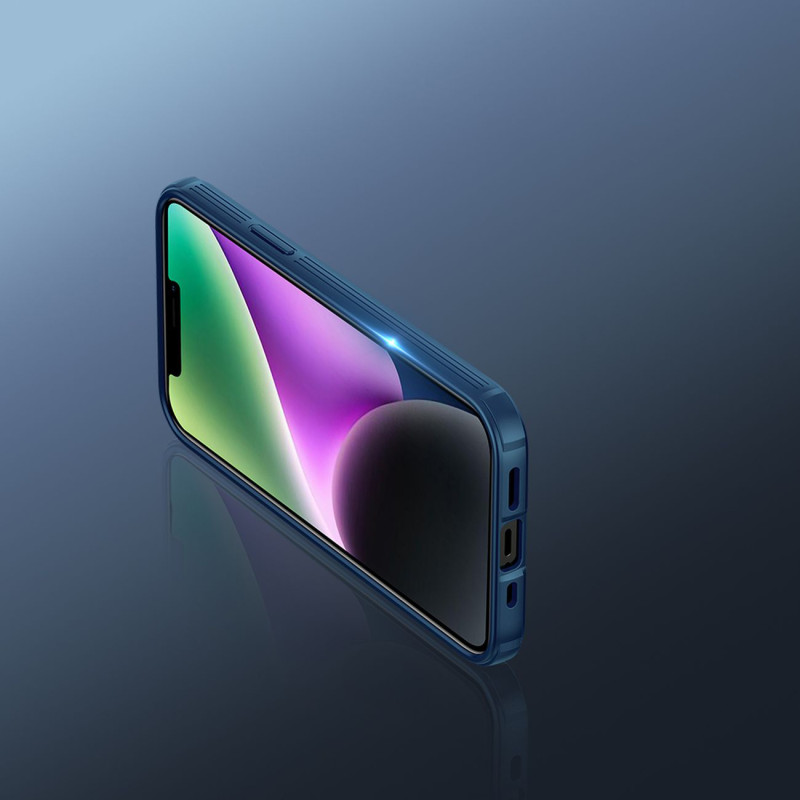 Nillkin CamShield Pro magnetinis dėklas iPhone 14 dangtelio kameros apsauga mėlyna (su MagSafe)