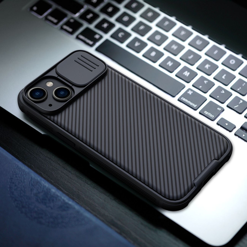 Nillkin CamShield Pro magnetinis dėklas iPhone 14 dangtelio kameros apsauga mėlyna (su MagSafe)