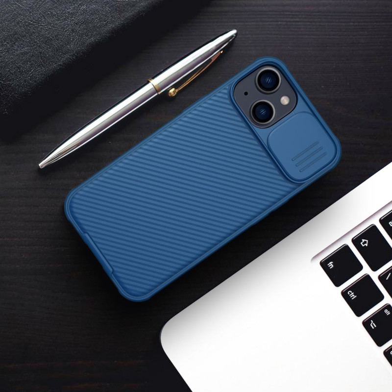 Nillkin CamShield Pro magnetinis dėklas iPhone 14 dangtelio kameros apsauga mėlyna (su MagSafe)