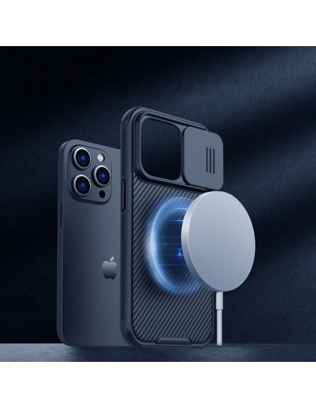 Nillkin CamShield Pro magnetinis dėklas iPhone 14 Pro dangtelio kameros apsauga mėlyna (su MagSafe) Nillkin CamShield Pro magnetinis dėklas iPhone 14 Pro dangtelio kameros apsauga mėlyna (su MagSafe)