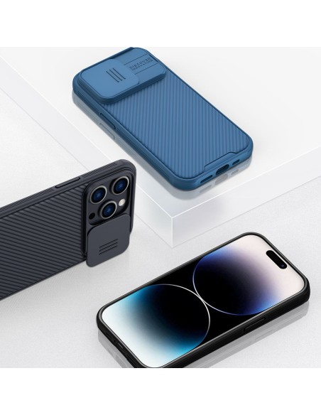 Nillkin CamShield Pro magnetinis dėklas iPhone 14 Pro dangtelio kameros apsauga mėlyna (su MagSafe) Nillkin CamShield Pro magnetinis dėklas iPhone 14 Pro dangtelio kameros apsauga mėlyna (su MagSafe)