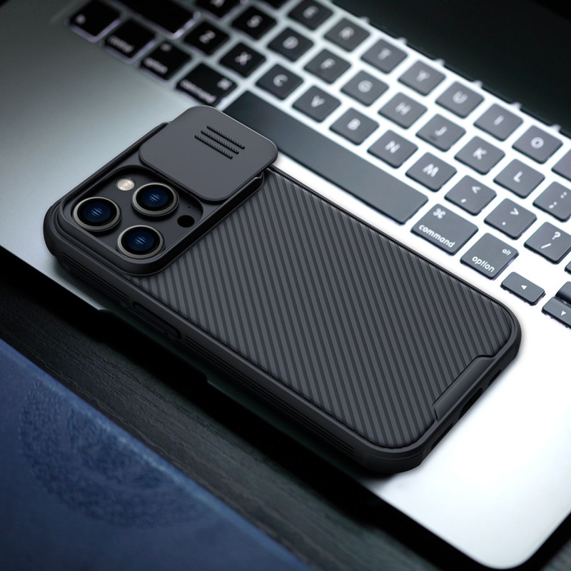 Nillkin CamShield Pro magnetinis dėklas iPhone 14 Pro dangtelio kameros apsauga mėlyna (su MagSafe)