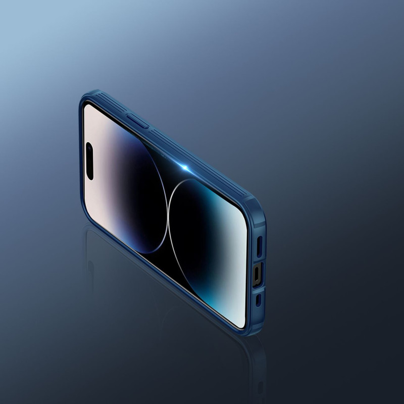 Nillkin CamShield Pro magnetinis dėklas iPhone 14 Pro dangtelio kameros apsauga mėlyna (su MagSafe)