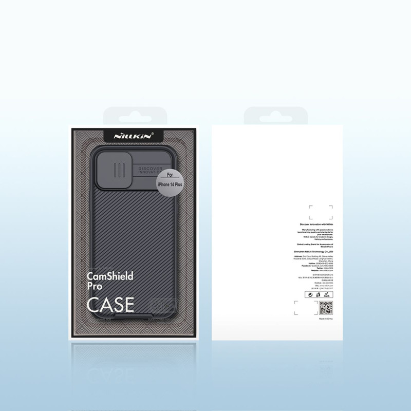 Nillkin CamShield Pro magnetinis dėklas iPhone 14 Plus dangtelio kameros apsauga juoda (su MagSafe)
