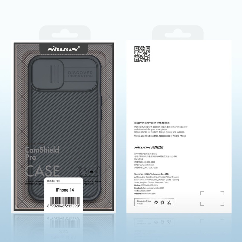 Nillkin CamShield Pro Case iPhone 14 / iPhone 13 Šarvuotos dangtelio kameros apsauga juoda