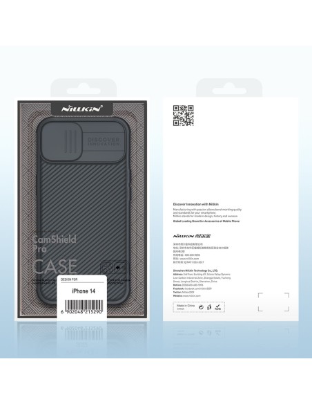 Nillkin CamShield Pro Case iPhone 14 / iPhone 13 Šarvuotos dangtelio kameros apsauga juoda Nillkin CamShield Pro Case iPhone 14 / iPhone 13 Šarvuotos dangtelio kameros apsauga juoda