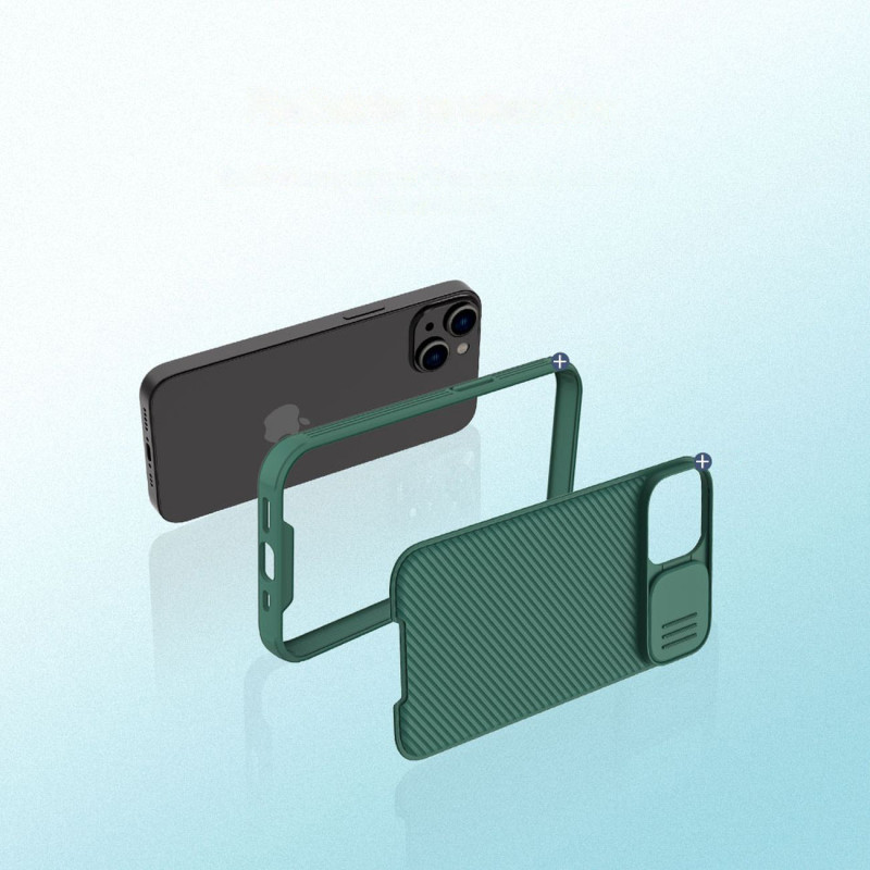 Nillkin CamShield Pro Case iPhone 14 / iPhone 13 Šarvuotos dangtelio kameros apsauga juoda