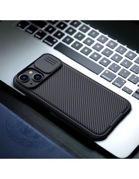 Nillkin CamShield Pro Case iPhone 14 / iPhone 13 Šarvuotos dangtelio kameros apsauga juoda Nillkin CamShield Pro Case iPhone 14 / iPhone 13 Šarvuotos dangtelio kameros apsauga juoda