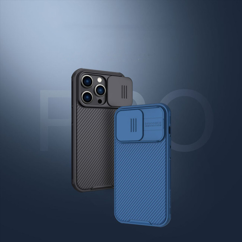 Nillkin CamShield Pro Case iPhone 14 Pro Armored Cover Camera Protector Mėlyna