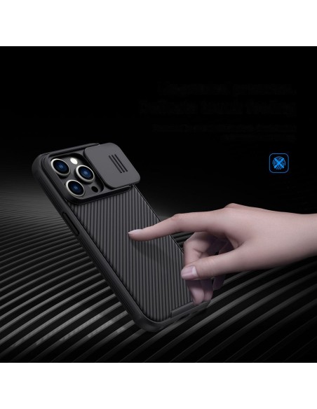 Nillkin CamShield Pro Case iPhone 14 Pro Armored Cover Camera Protector Mėlyna Nillkin CamShield Pro Case iPhone 14 Pro Armored Cover Camera Protector Mėlyna