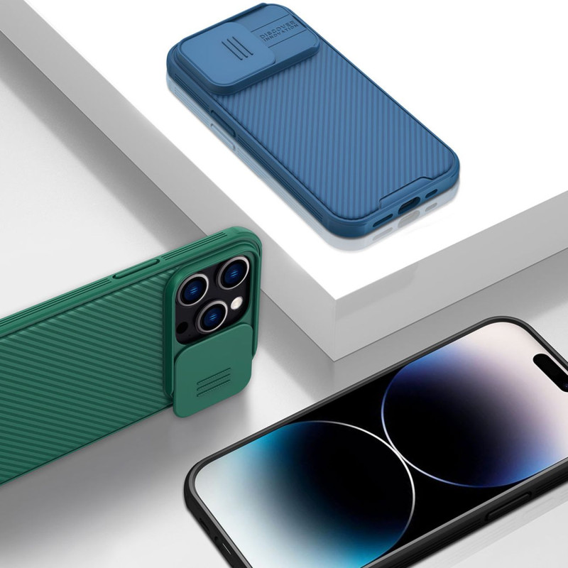 Nillkin CamShield Pro Case iPhone 14 Pro Armored Cover Camera Protector Mėlyna