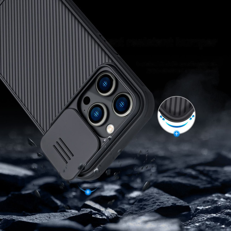 Nillkin CamShield Pro Case iPhone 14 Pro Armored Cover Camera Protector Mėlyna