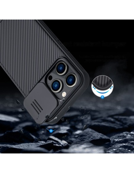 Nillkin CamShield Pro Case iPhone 14 Pro Armored Cover Camera Protector Mėlyna Nillkin CamShield Pro Case iPhone 14 Pro Armored Cover Camera Protector Mėlyna