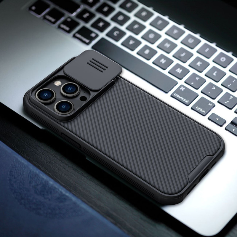 Nillkin CamShield Pro Case iPhone 14 Pro Armored Cover Camera Protector Mėlyna