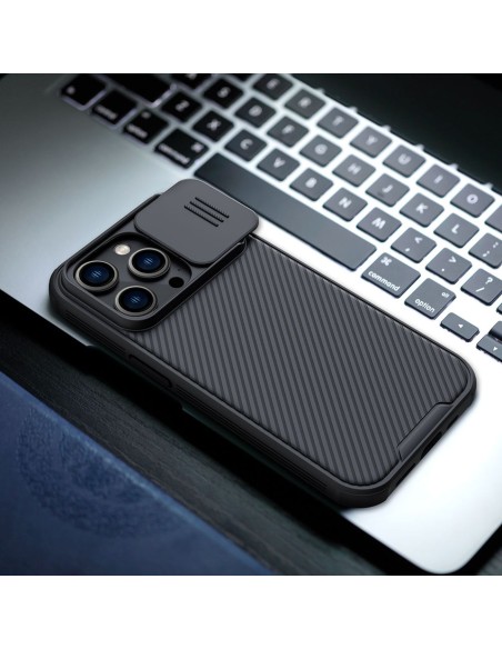 Nillkin CamShield Pro Case iPhone 14 Pro Armored Cover Camera Protector Mėlyna Nillkin CamShield Pro Case iPhone 14 Pro Armored Cover Camera Protector Mėlyna